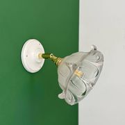 Vintage frosted glass lampshade wall light