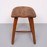 Rustic solid wood Stool 1950s Holland