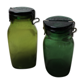 Lot de 2 bocaux verts Bulach "Made in Switzerland"