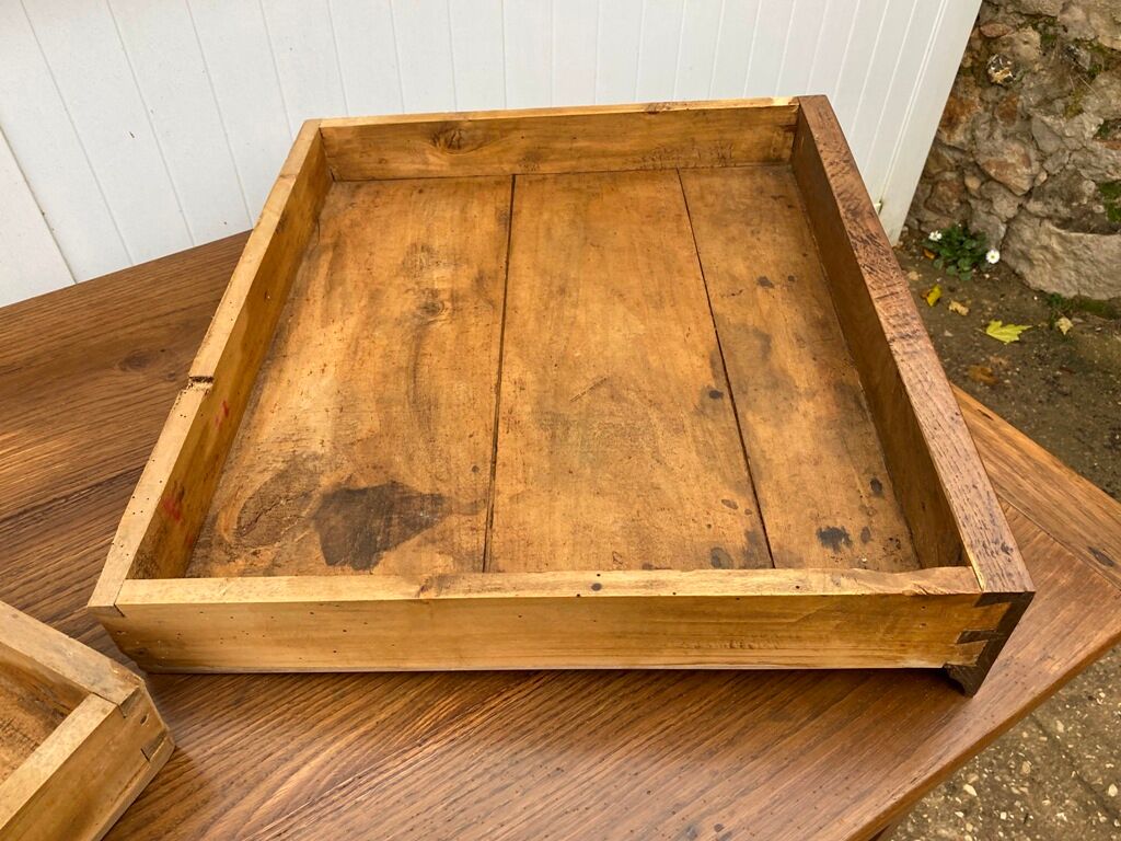 Solid oak dining farmhouse table with 2 drawers 1950 135x75x72cm