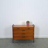 Teak schoenenkast met zwart metalen poten, nr. 2