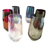 6 Water or lemonade glasses in 3 different colors