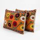 Set of 2 vintage embroidered cushion covers 51x66 cm