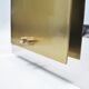 Pair of square metal and brass wall sconces