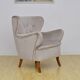 Swedish Velvet Wingback Armchair, 1950s