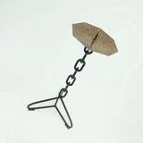 Outstanding large 21" candleholder brutalist design iron copper true vintage 1960s xxl candlestick