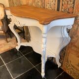 Console beige de style avec plateau bois