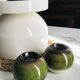 Pair of ceramic ball candlesticks