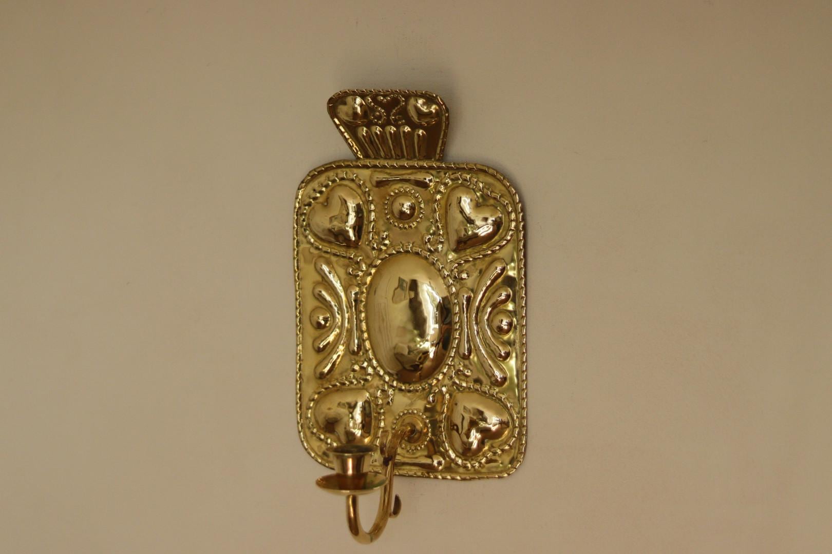 Pair Of Baroque Style Swedish Brass Sconces