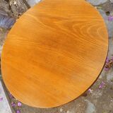 Honey-colored solid beech side table