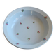 Plat de service rond ancien faïence bleu pâle décor petites fleurs – Moulin