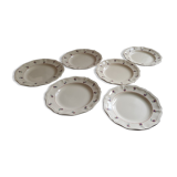 Set of 6 flat plates Digoin Sarreguemines