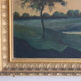 Oil on old landscape panel