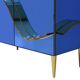 Italian Sideboard Covered In Blue and Orange Murano Mirrored Glass
