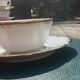 Tasses et sous-tasses en véritable porcelaine de limoges, blanche liseré doré, vintage