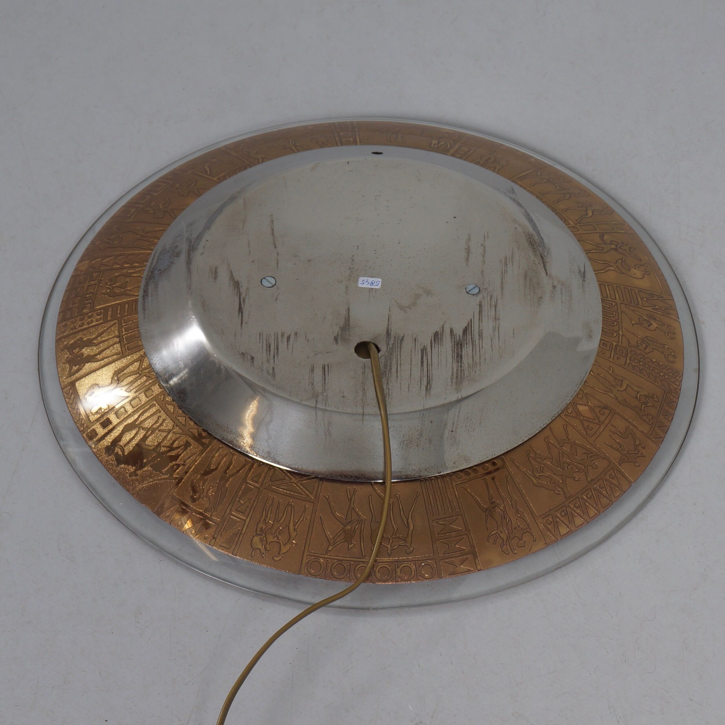 Decorative wall mirror with lighting by M. Furgeri, Italy, 1960s