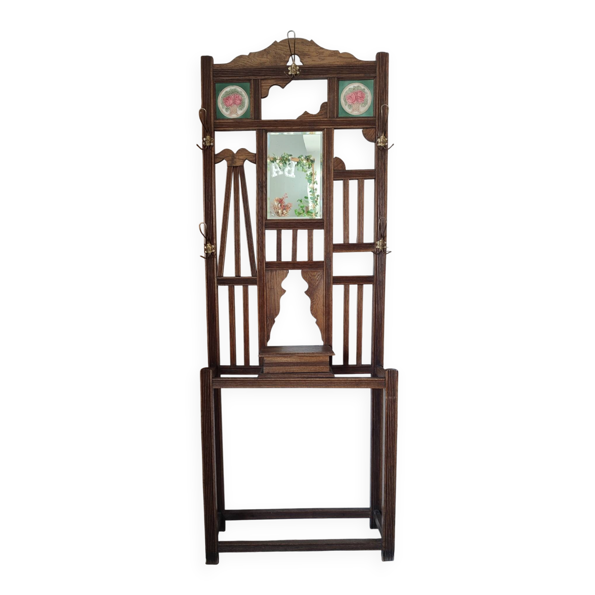 Porte manteau chêne art déco