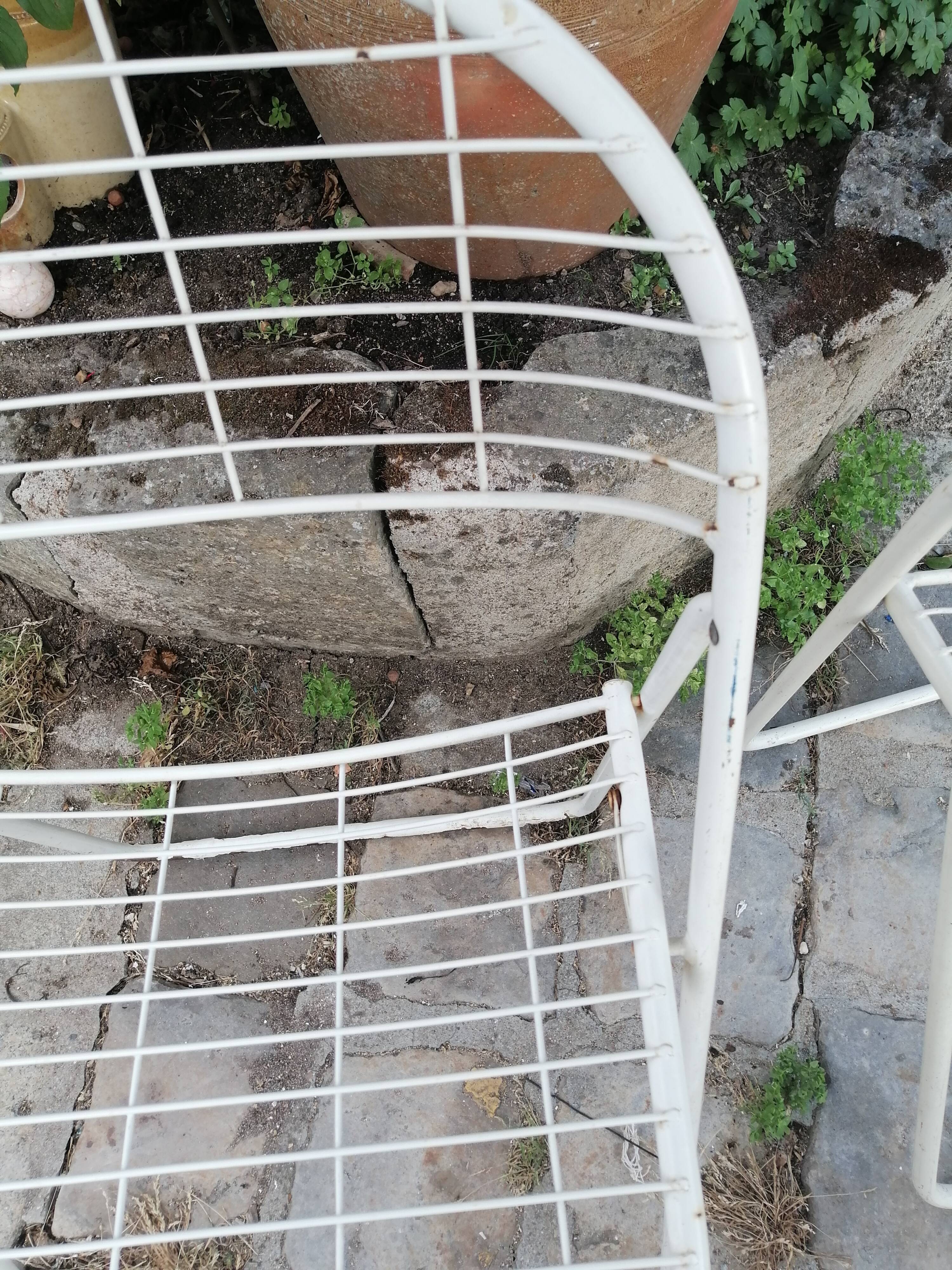 Duo de chaises pliantes en métal blanc