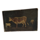 Pastoral oil on cardboard cows 19th signed