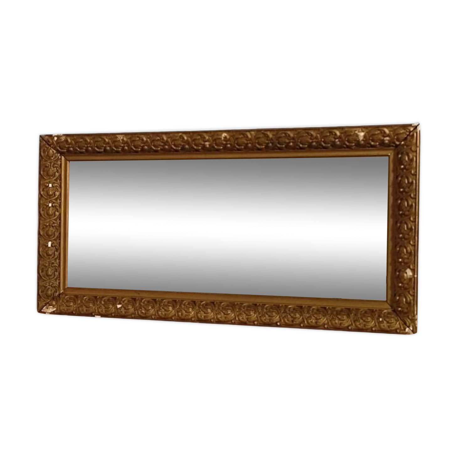 Miroir Cadre bois plâtre stuc dorée