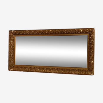 Miroir Cadre bois plâtre stuc dorée