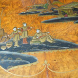 Tables imbriquées japonaises incrustées de Shibayama en noyer burr