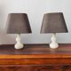 Paire de lampes vintage 1950 en albâtre