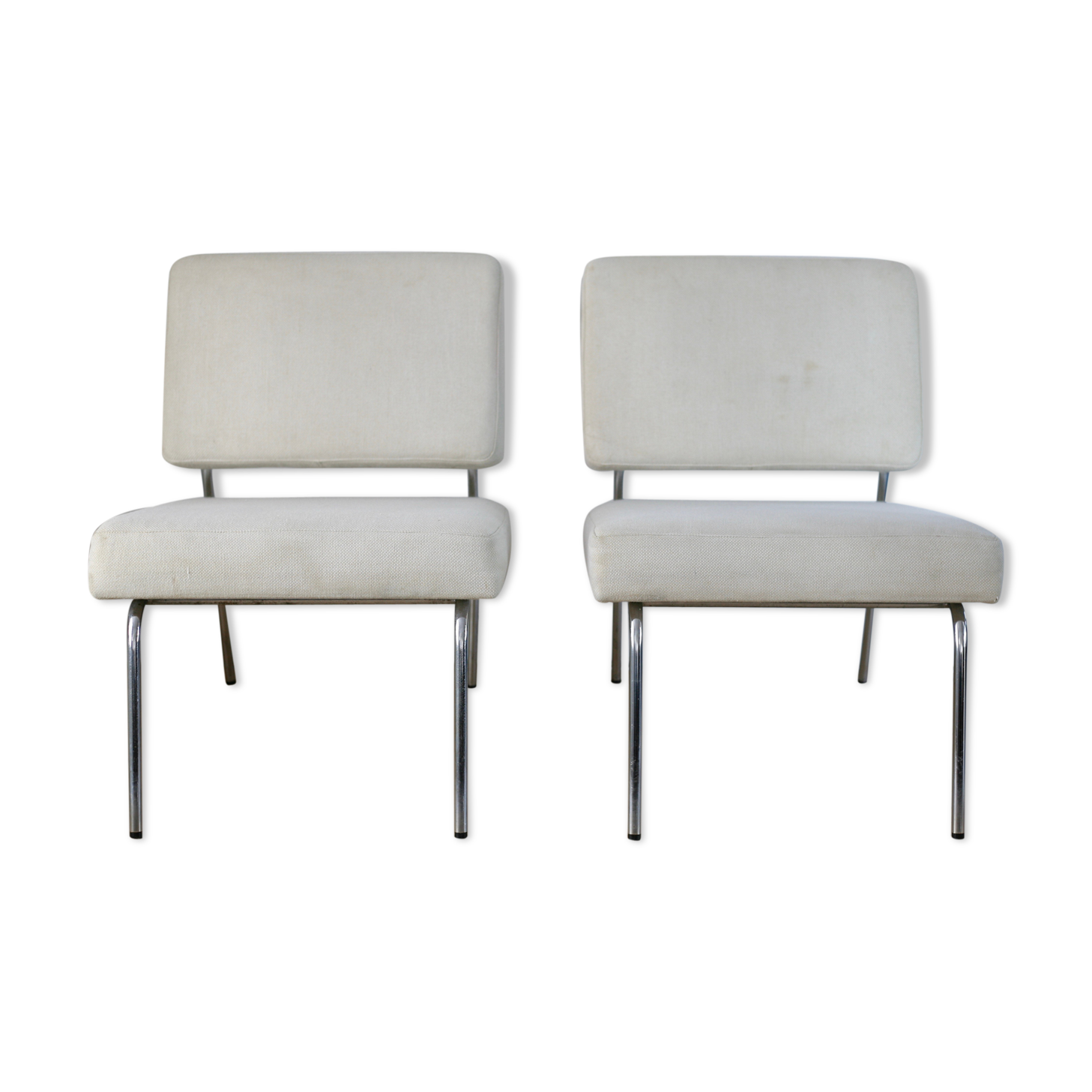 Pair of 60s heaters, steel and wool, France