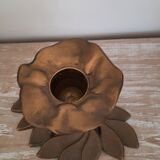 Bougeoir fleur en laiton