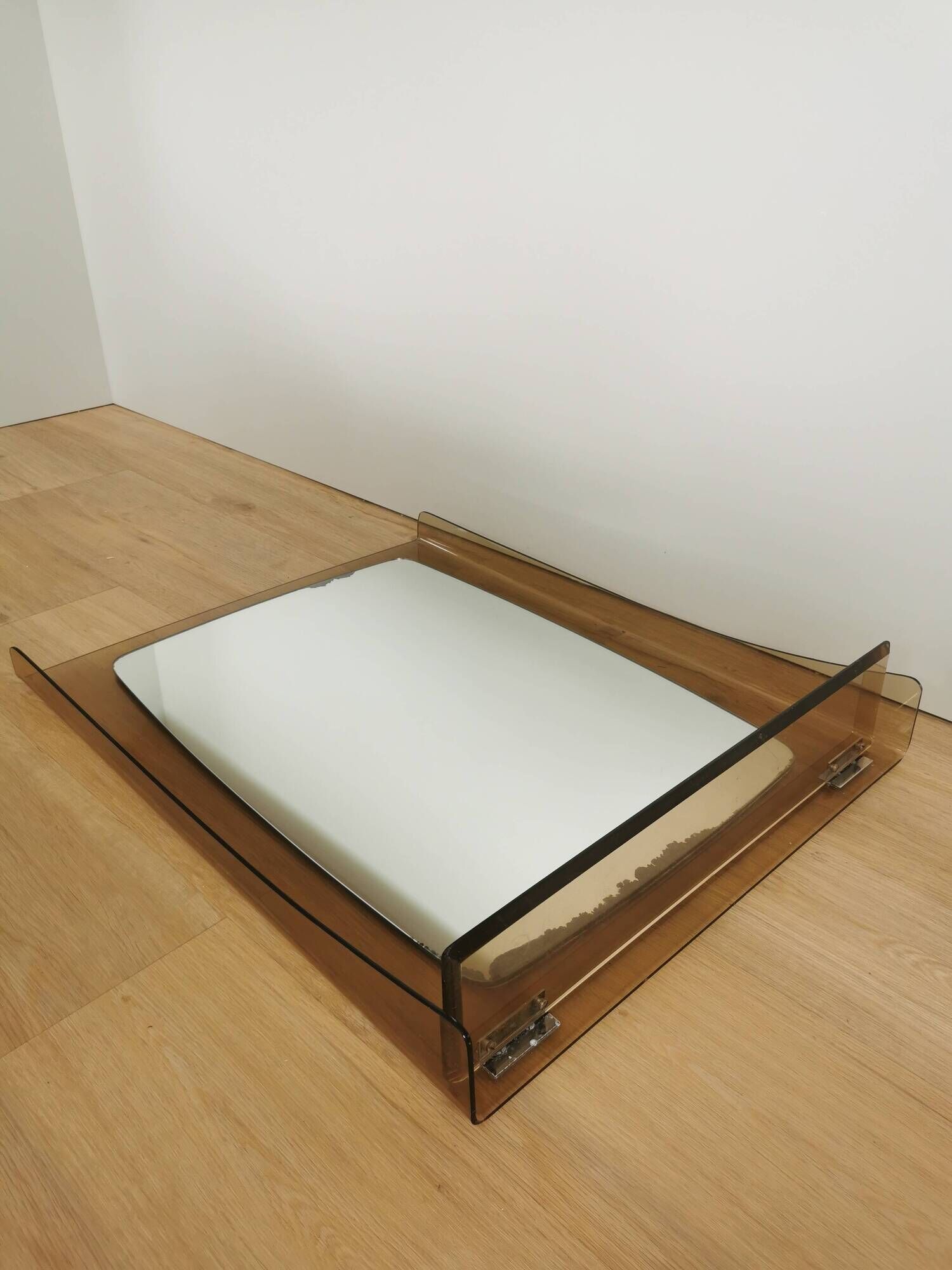 Vintage Wall Mirror with Shelf: 1970s Hollywood Regency Decor