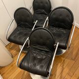 Set of 4 Verner Panton chairs, System 1-2-3 for Fritz Hansen.