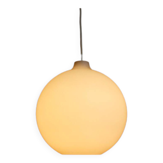 Lampe vintage XXL en verre opale Glashütte Limburg 60s 70s