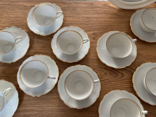 Lot de 12 tasses à café et sous tasses vintage Seltmann Weiden « Pet »