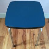 Hard blue formica stool