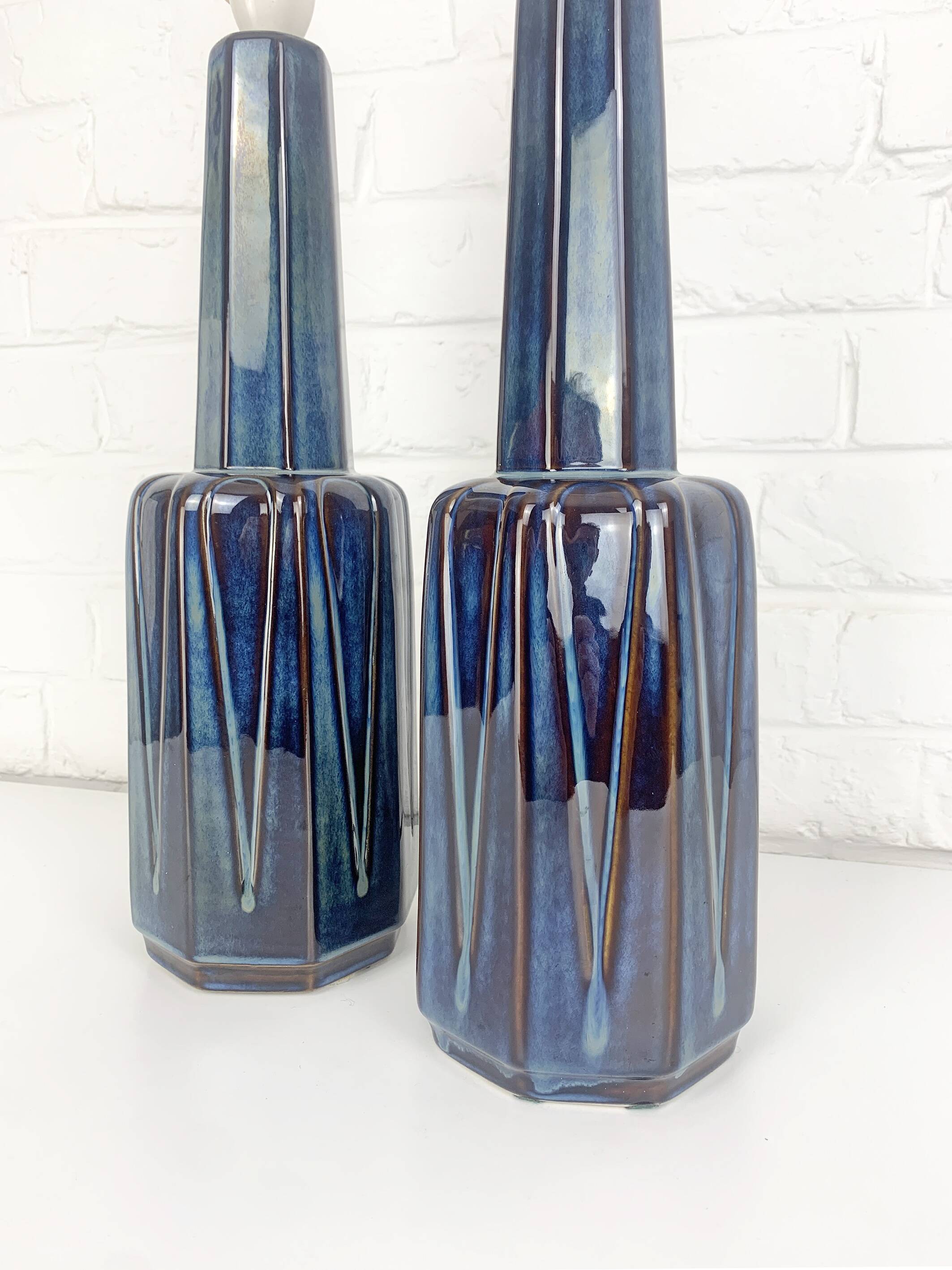 Pair of Einar Johansen ceramic table lamps, Soholm, Denmark, 1960s