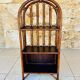 Vintage two-tier bamboo and rattan shelf with storage, Circa 1960