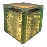 Stacked solid glass lamp