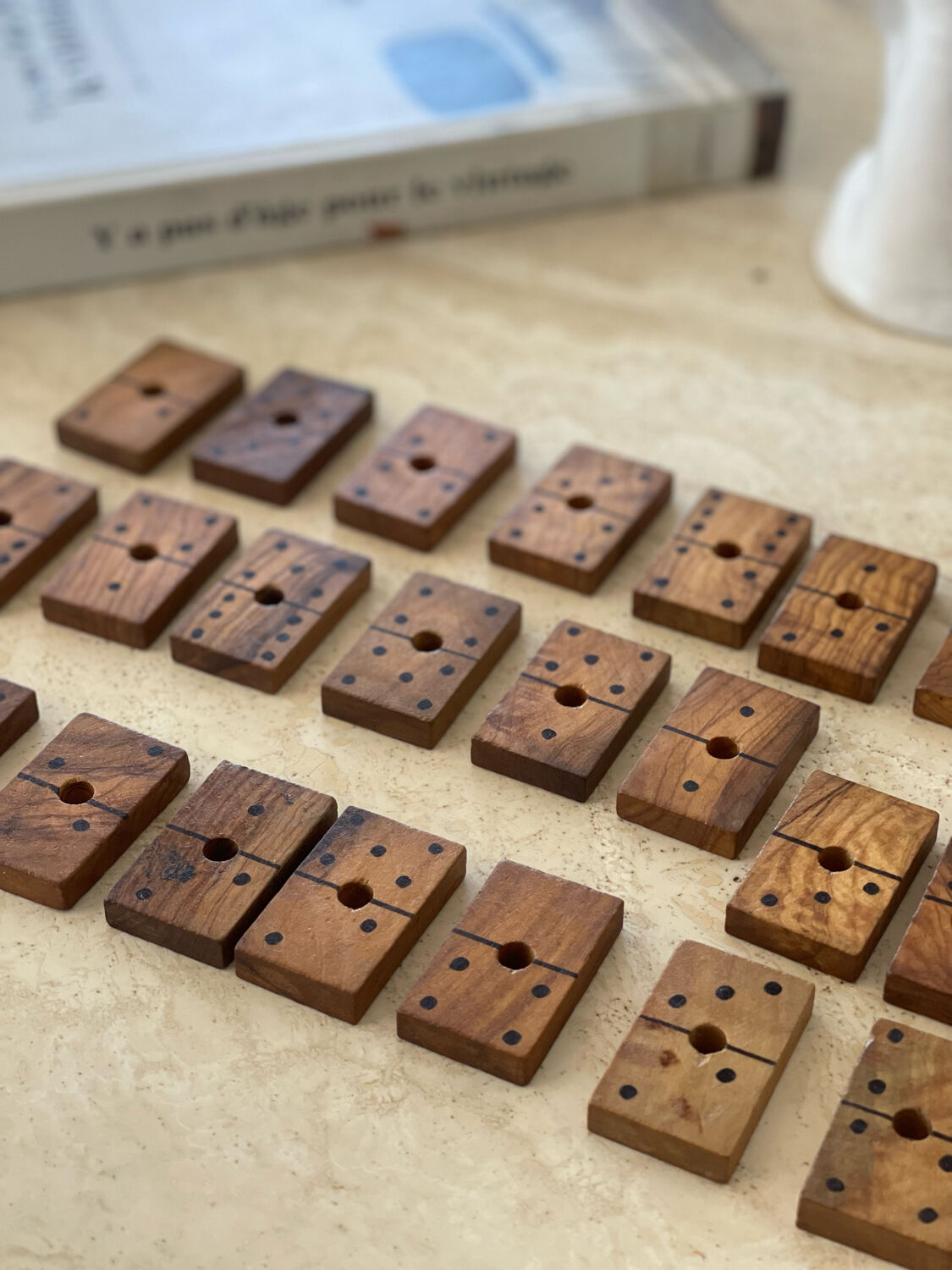 Vintage wooden domino game