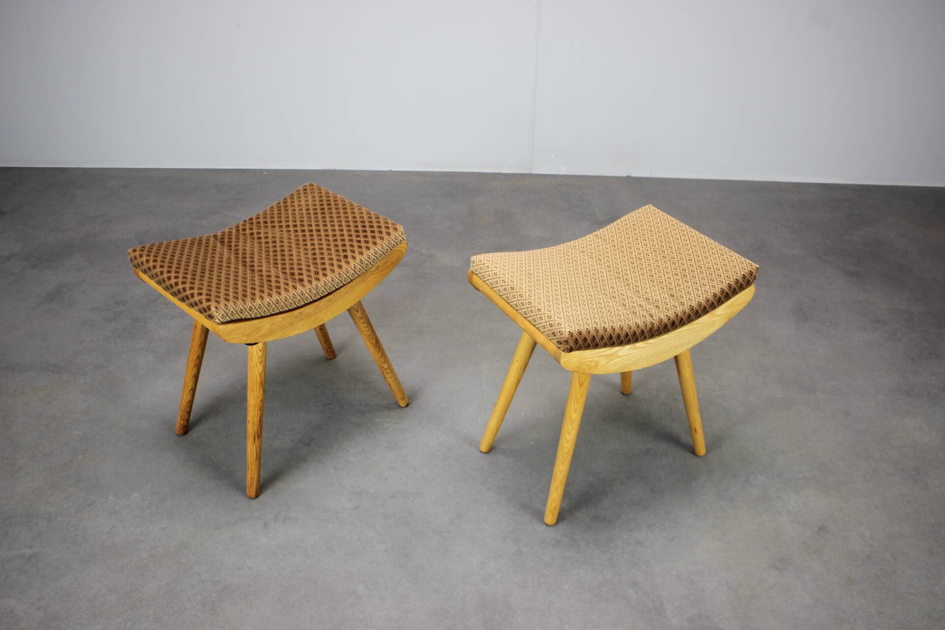 Paire de tabourets vintage Jitona, Tchécoslovaquie, 1979