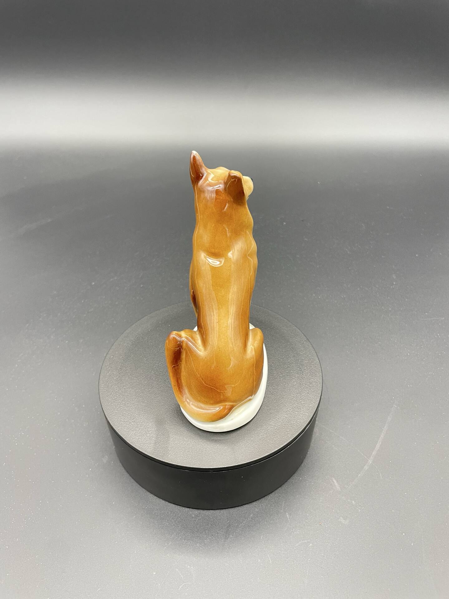 Vintage sitting dog in porcelain Zsolnay Pécs – Hungary, 1960s