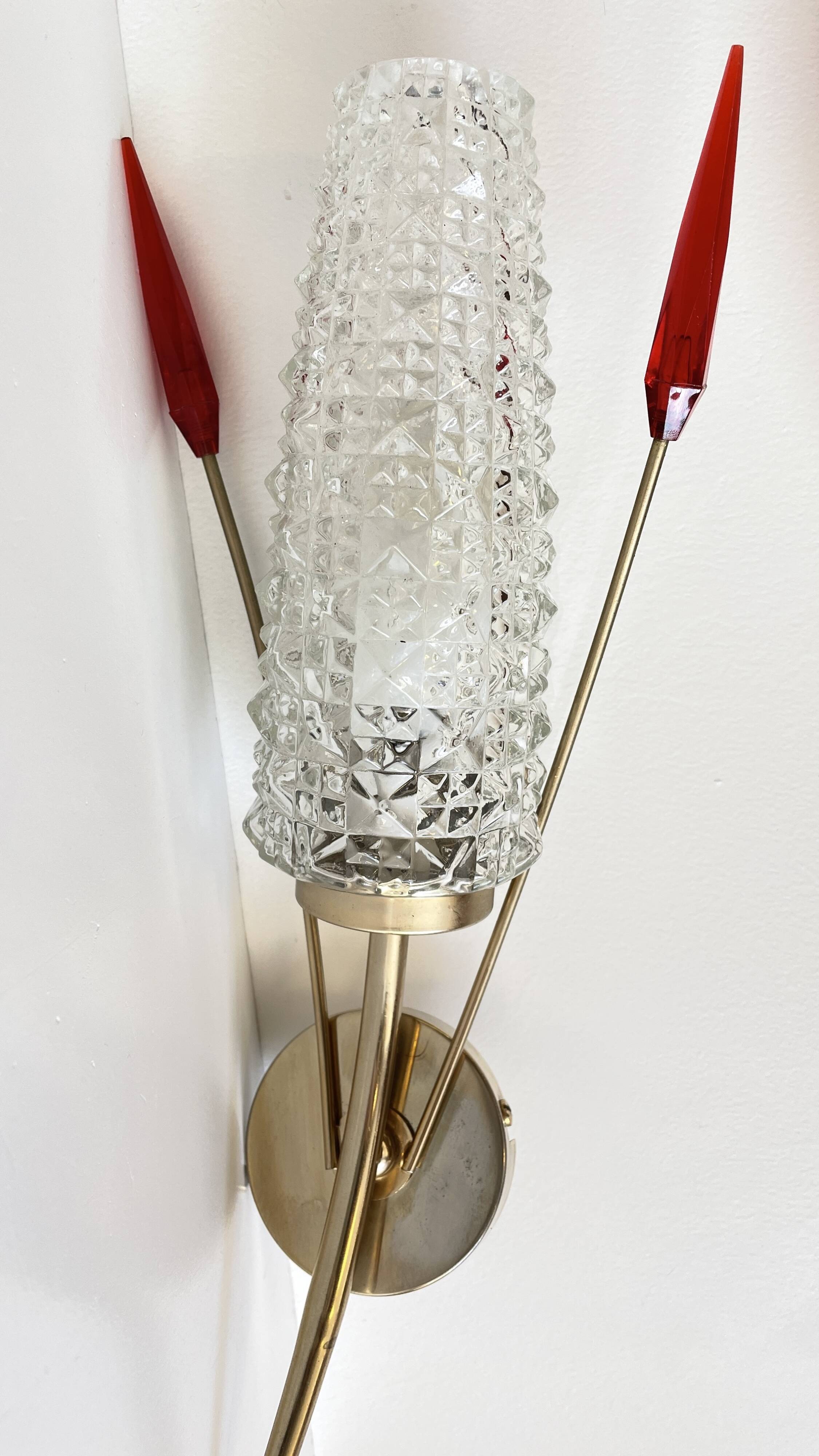 Pair of retro 60s wall lights