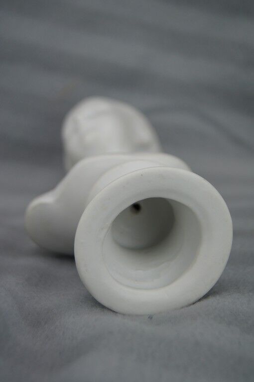 Buste Mademoiselle Brongniart, en biscuit blanc, sur socle rond