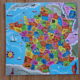 Wooden puzzle from the French departments in the 70s