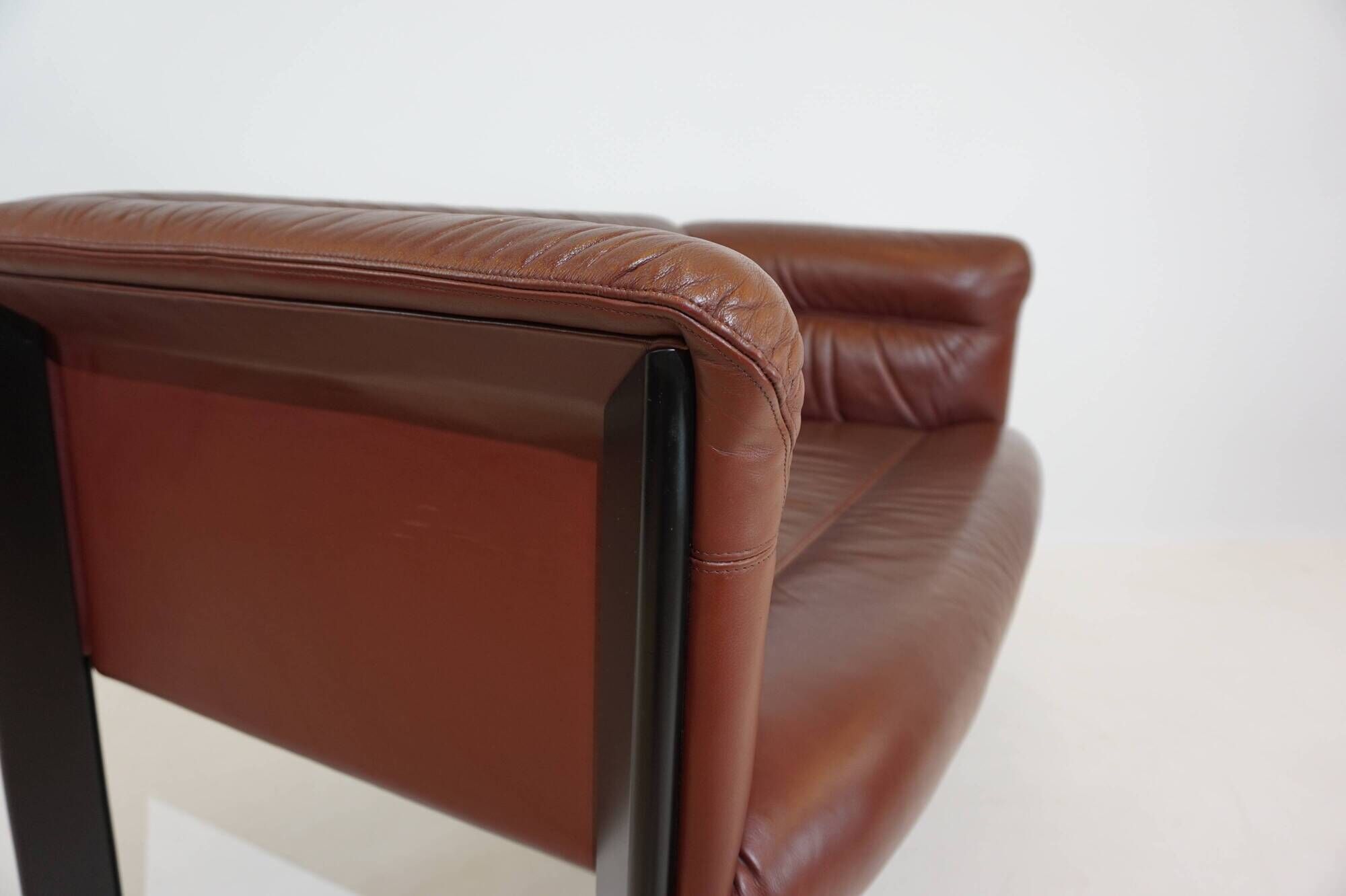 Poltrona Frau Interlude leather bench 2 seater by Marco Zanuso