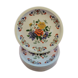 Service 9 assiettes plates Moulin des Loups Orchies modèle Derby multicolores