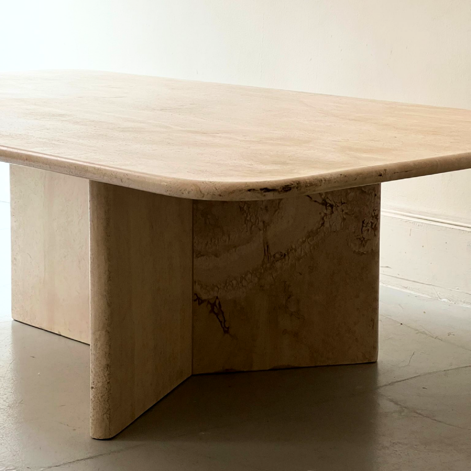 Rectangular travertine coffee table, circa 1970