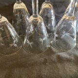 Set of 6 engraved wine glasses