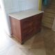 Louis Philippe style chest of drawers with 4 drawers in solid walnut and marble, 1900-1950.