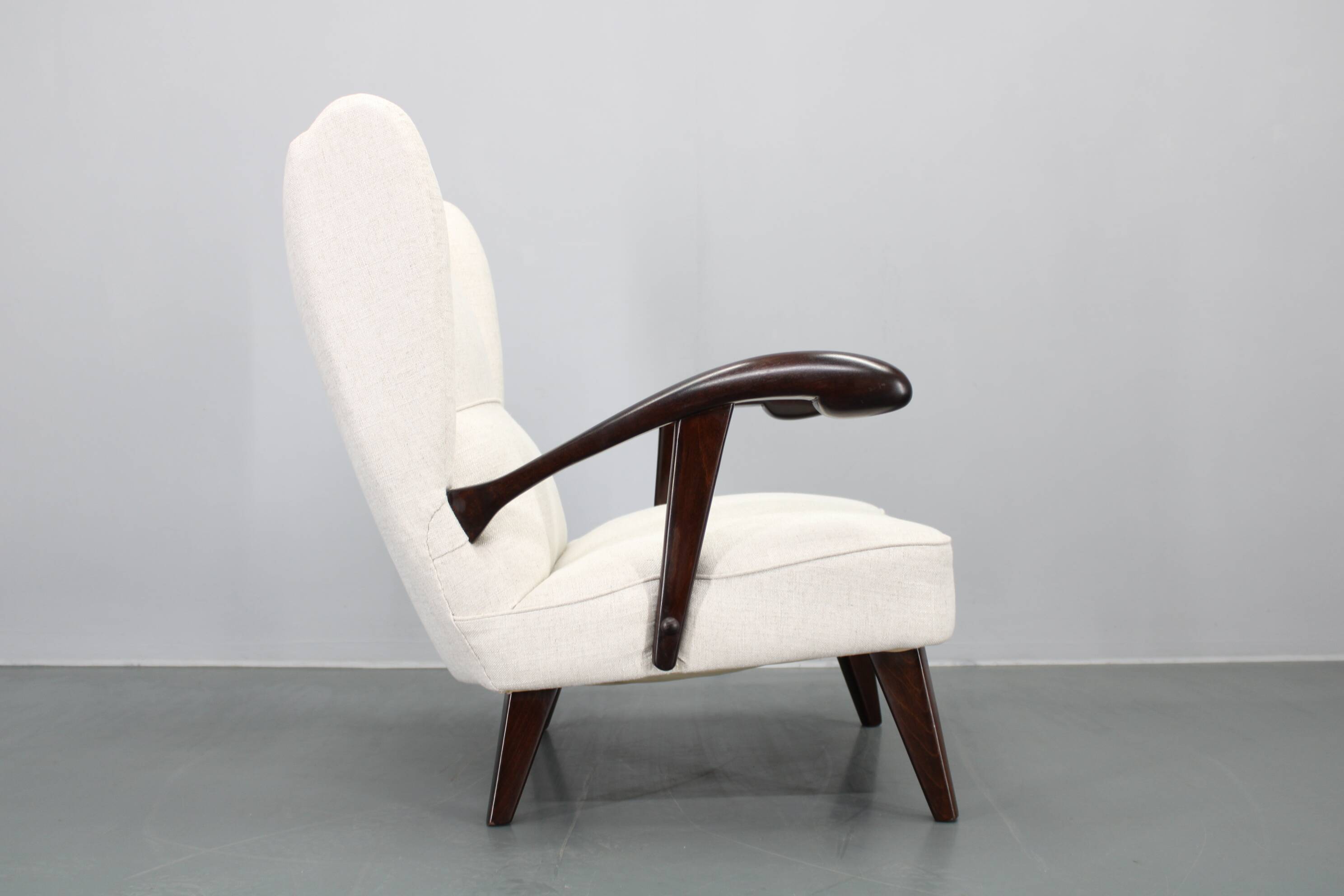1950s Restored Wing Chair , Czechoslovakia