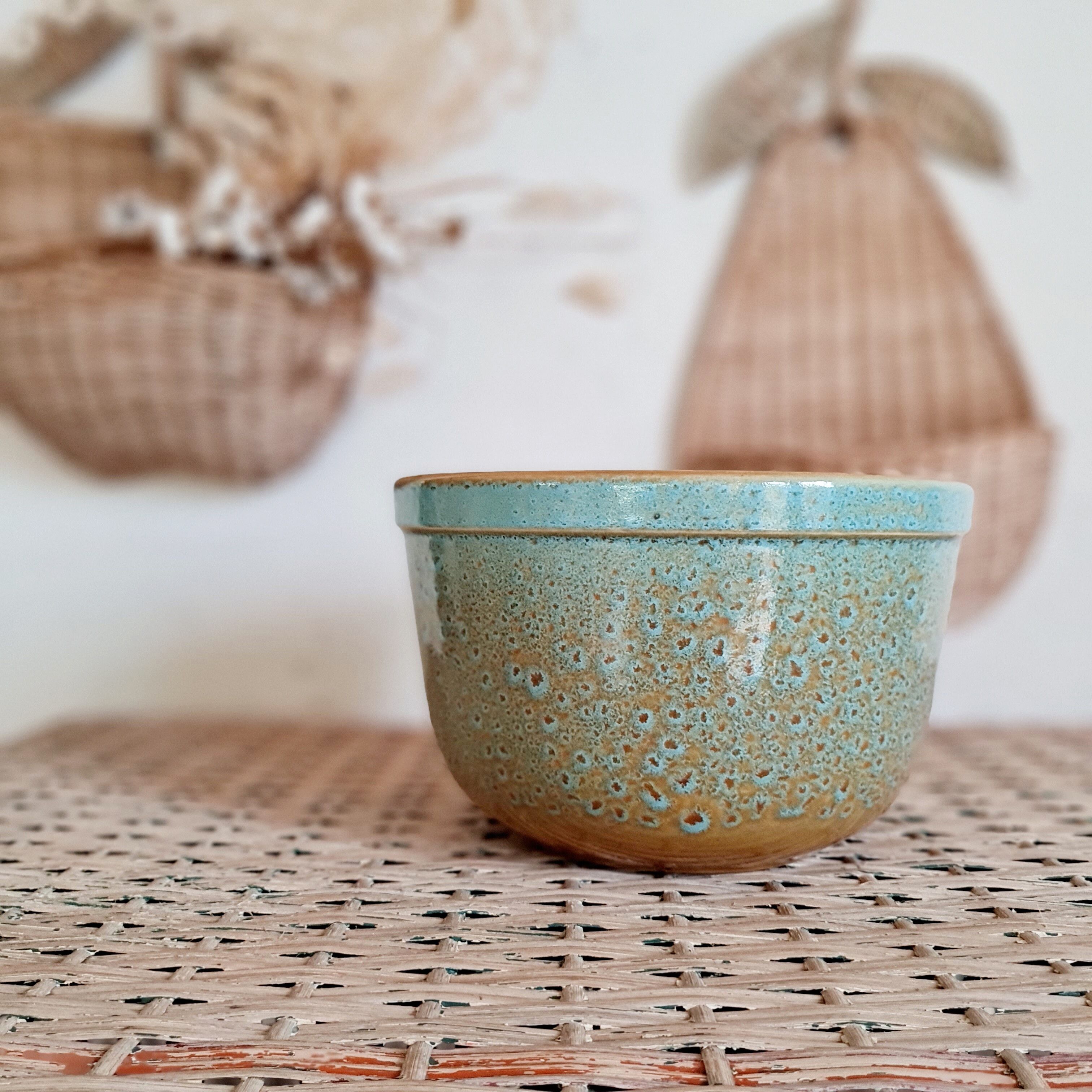 Old blue dish or salad bowl
